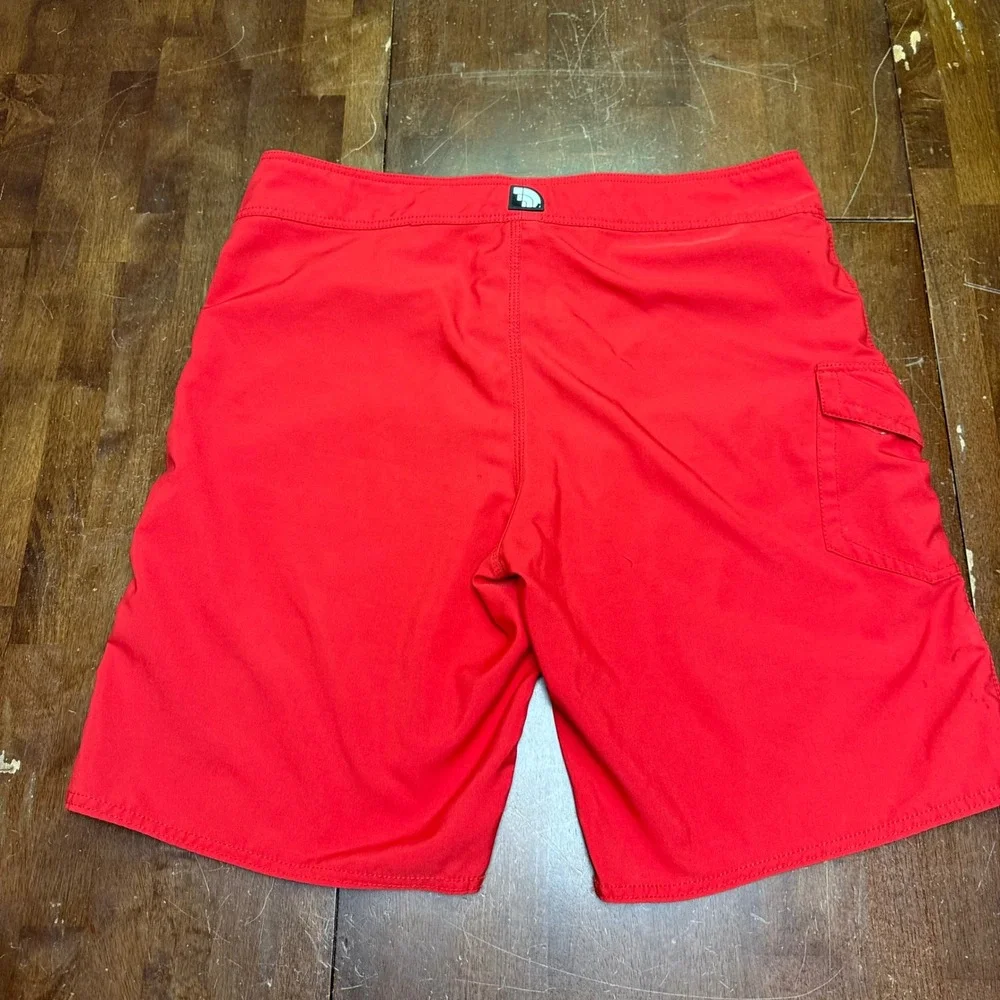 The North Face Board Shorts Mens 36 Red Cargo Pocket Swim Trunks